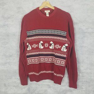Red Polar Bear Sweater Dockers Mens Medium